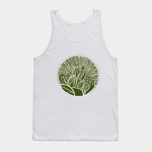 Vibrant Greenery Circle Nature Illustration No. 587 Tank Top by cornelliusy